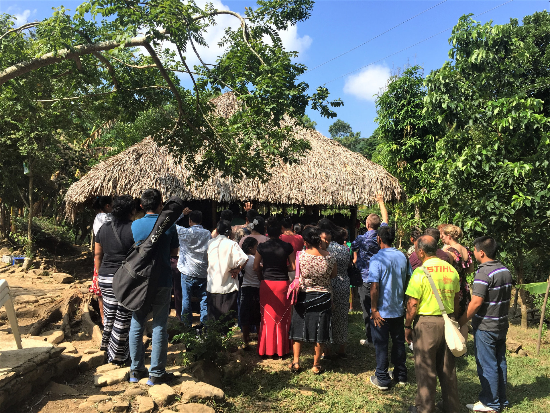 Dayspring church gathering under a palapa in Mexico