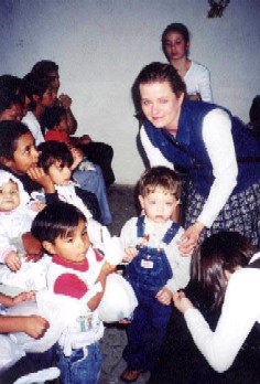 A family serving together on a Dayspring mission trip in Mexico